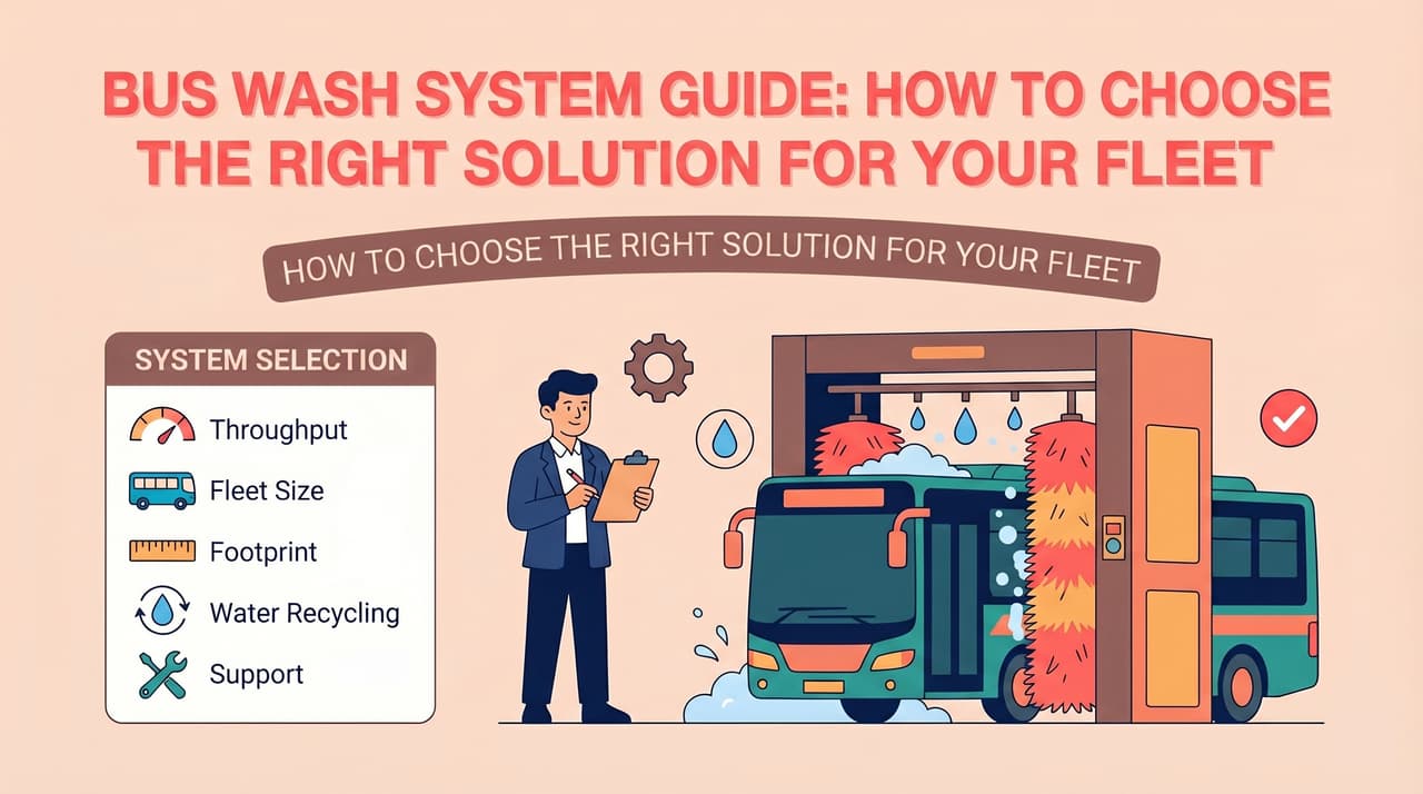 Automated drive-through bus wash system at a transit depot — fleet-scale vehicle cleaning | bus wash system
