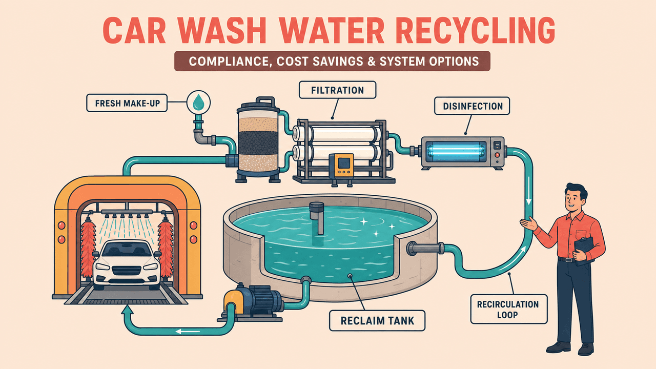 Car wash water recycling system reclaim and filtration tanks | car wash water recycling system