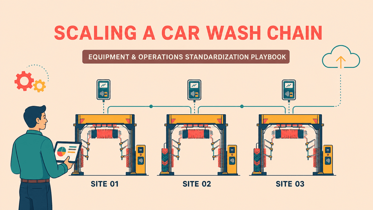 Multi-site car wash chain network — standardized equipment loadout across locations | multi-site car wash operations