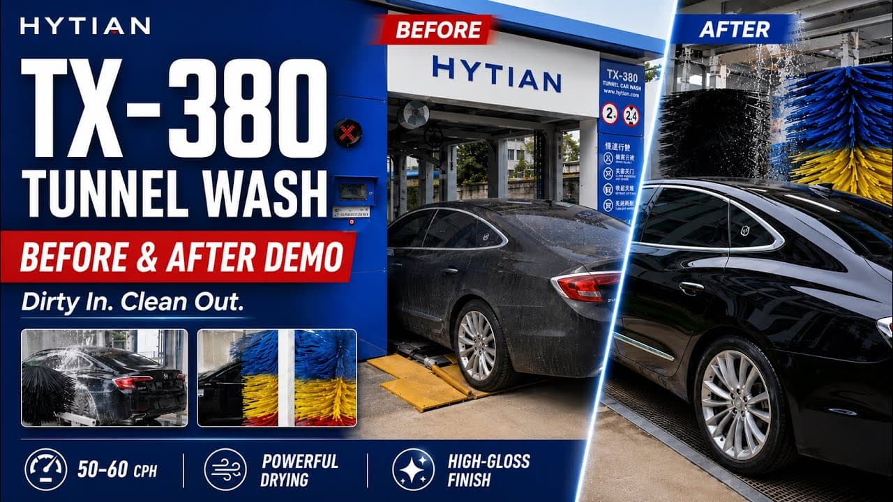 HyTian TX-380 Automatic Tunnel Car Wash | Before & After Wash Demo