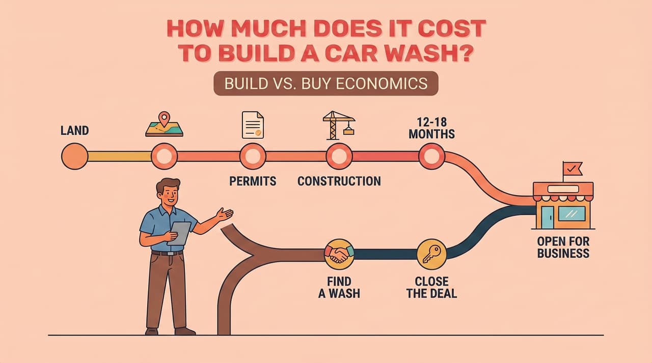 Car wash under construction illustrating the cost to build a car wash from the ground up | how much does it cost to build a car wash