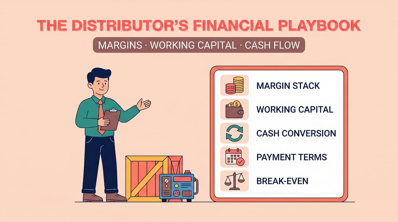 Car wash equipment distributor financial playbook checklist — margin stack, working capital, cash conversion, payment terms, break-even | car wash equipment distributor profit margin