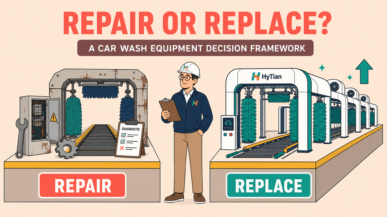 When to replace vs. repair car wash equipment — a decision framework