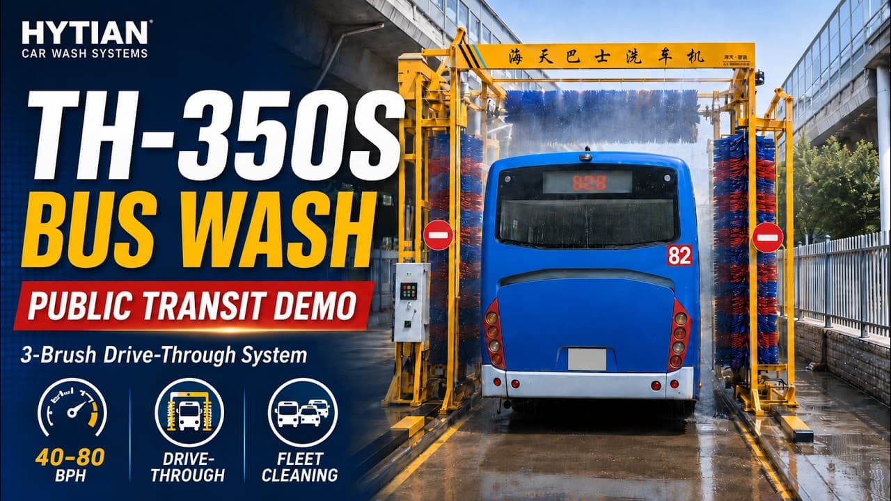 HyTian TH-350S Drive-Through Bus Wash | Public Transit Fleet Demo